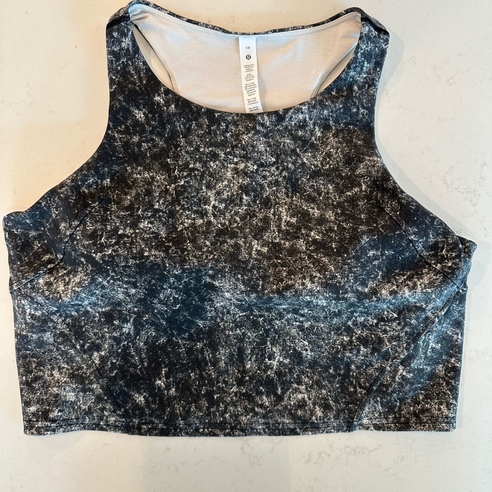 Lululemon grey & white sports bra tank size 14